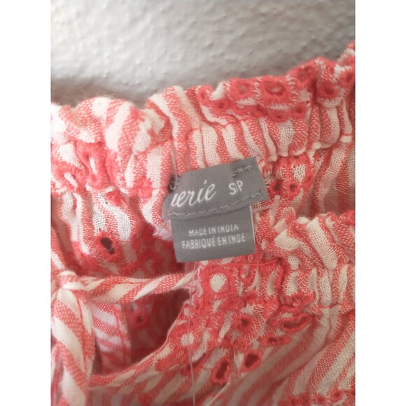 Aerie NWT Pink Striped Embroidered Tie Strap Tank Top Women’s Small - Picture 8 of 10